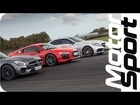 Audi R8 V10 Plus in duel cu Mercedes-AMG GT S si C63 S