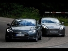Tesla Model S fata in fata cu Aston Martin Rapide